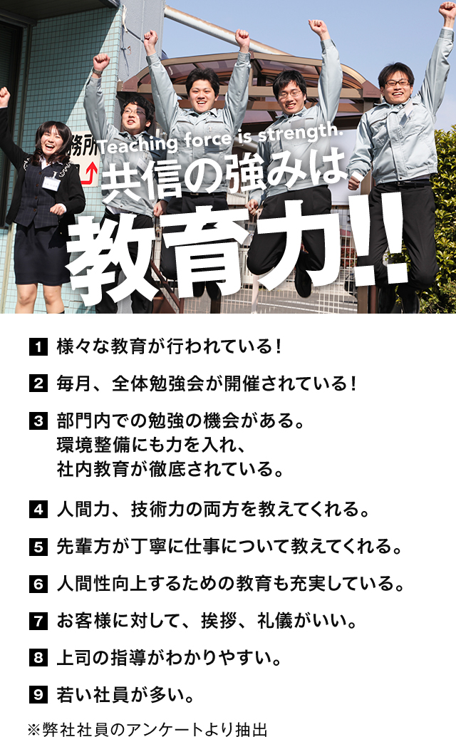  共信の強みは、教育力